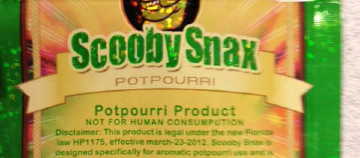 Another Scooby Snax packet whose disclaimer says the product is legal under the new Florida law HP1175 effective March 23, 2012.